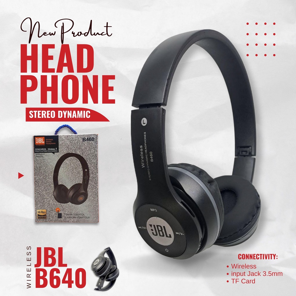 JBL B460 Wirelles Headphone On-Ear Wireless Headphone B460 Hi-Res Stereo Hanfsfree Bluetooth Headphone Bluetooth Stereo Dynamic