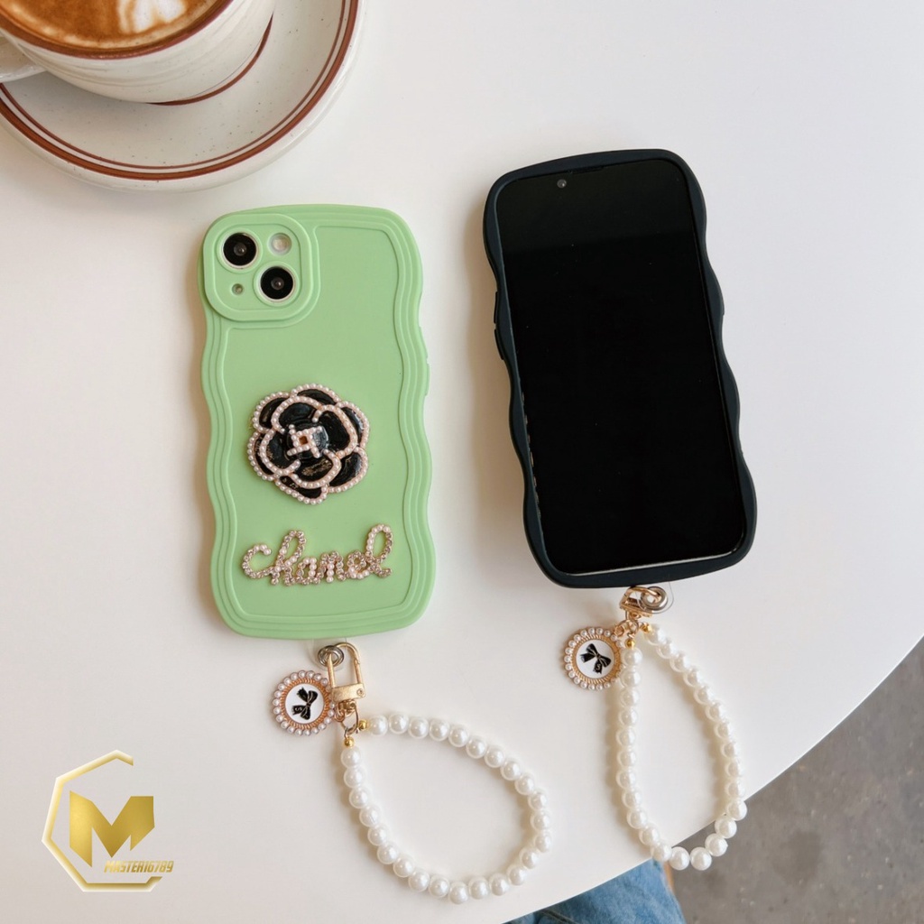 GC13 SOFTCASE WAVY FLOWER 3D LANYARD FOR IPHONE 6 6+ 7 8 SE 2020 7+ 8+ X XS XR XS MAX 11 12 13 14 PRO MAX PLUS MA4003