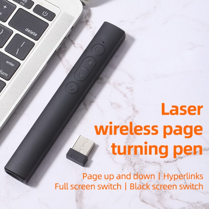 

[[JNT COD]] Laser Pointer Pen Wireless Presenter 2.4GHz 50m PPT page turning pen - battery