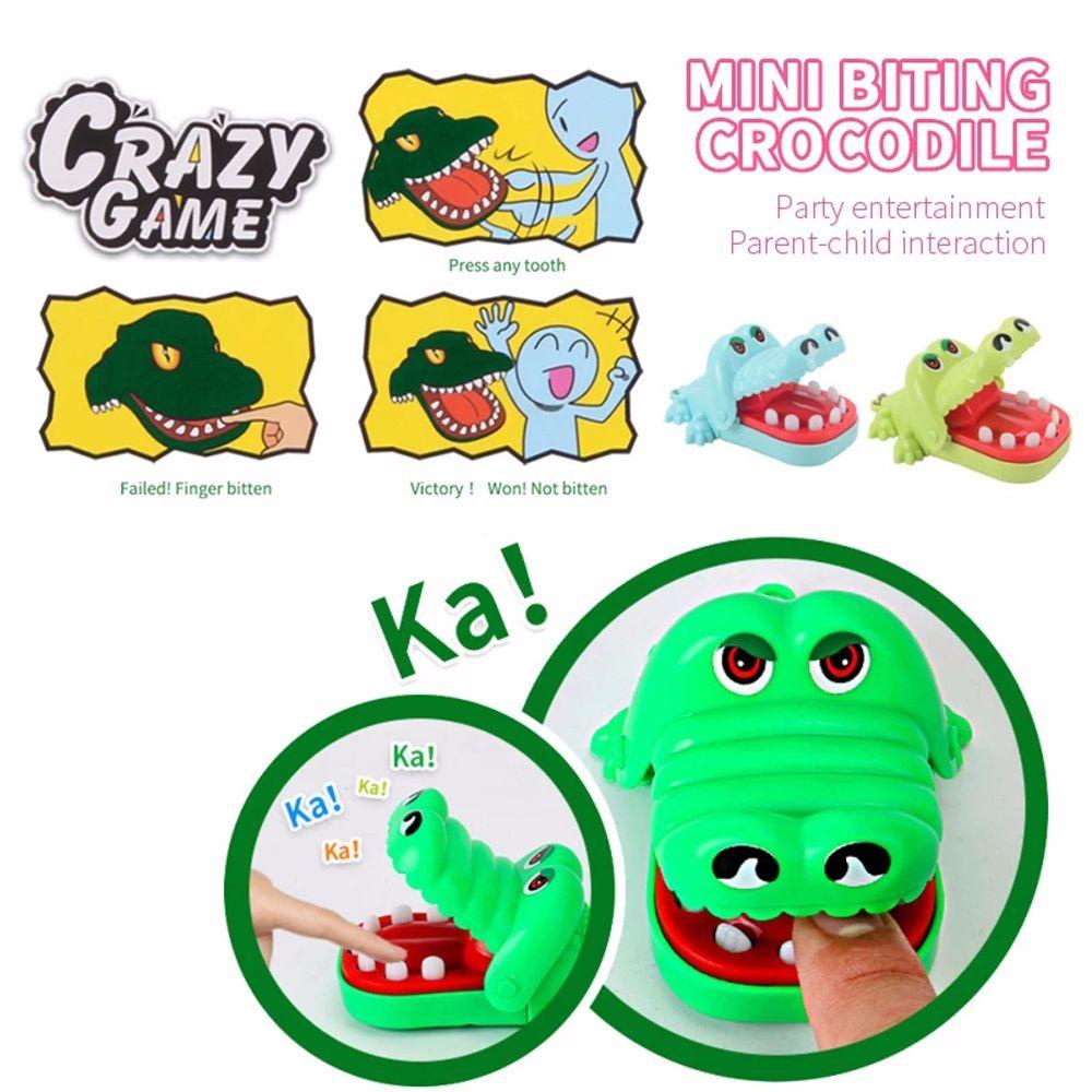 Quinton Bite Finger Game Kids Anak Hadiah Mini Biting Hand Alligator Dengan Gantungan Kunci Mainan Novel Mainan Buaya