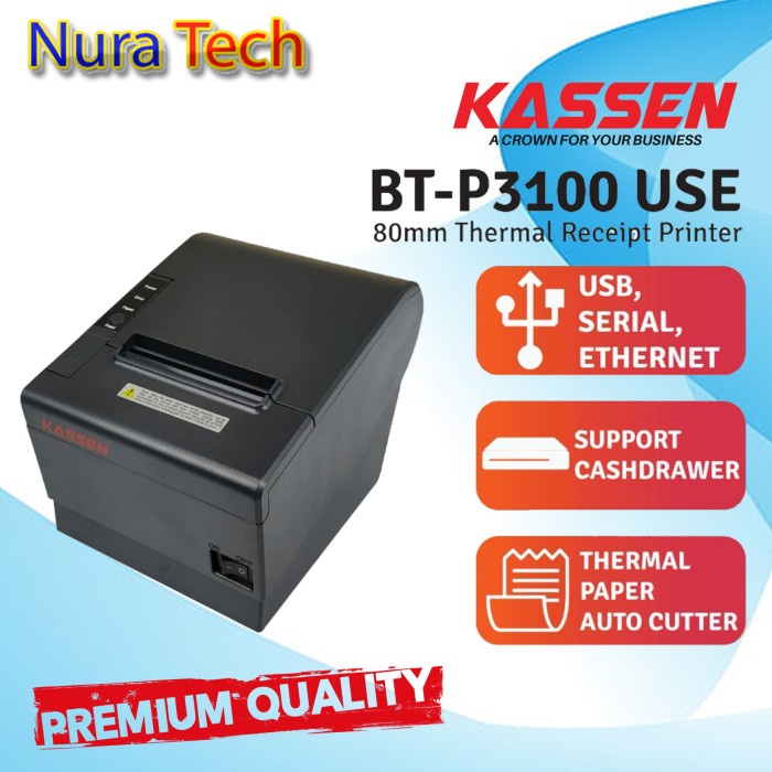 

[[JNT COD]] PRINTER KASIR KASSEN BT-P3100 BT P3100 THERMAL 80MM AUTO CUTTER USE