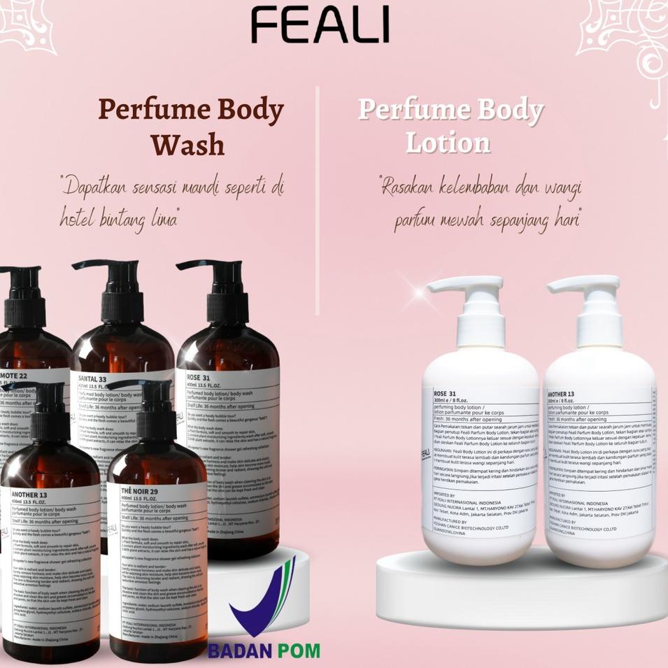 Update  BPOM FEALI Perfume Body Wash Sabun Mandi Body Lotion Cair Shower Gel Brightening Moisturizer