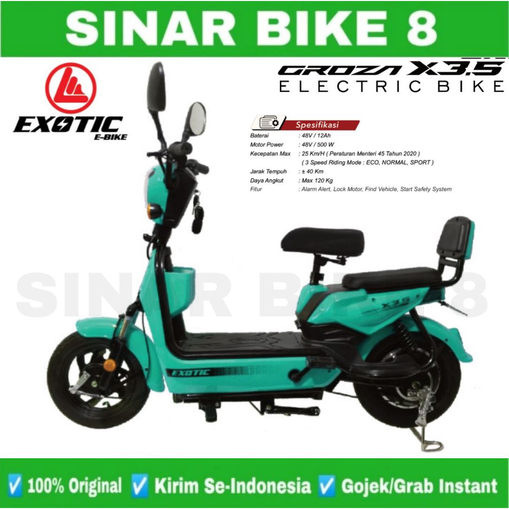 Sepeda Listrik  EXOTIC GROZA X3.5 // GROZA X3.6 //GROZA NX Electric E Bike By Pacific