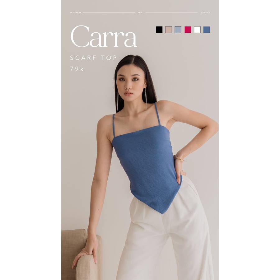 Carra Scarf Top —— Ocha Wear | Back Tied Bow Tanktop | Atasan Wanita Premium Crinkle | Fashion Murah Berkualitas