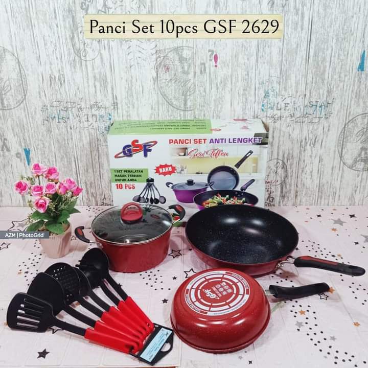Jual PANCI SET ANTI LENGKET SERI TEFLON / PANCI SET GSF 4PCS TEFLON SERIES GSF G-2429 / GSF 2429 - GSF2429 / GSF 2529 / GSF-2529 / GSF2529 / GSF G-2629 / GSF 2629