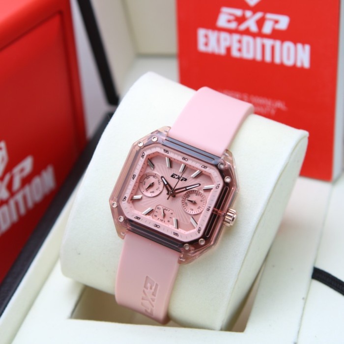 JAM TANGAN WANITA EXPEDITION EXP 6840 / E 6840 / E6840 RUBBER ORIGINAL GARANSI RESMI 1 TAHUN