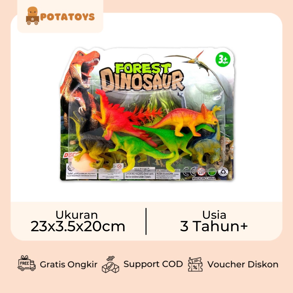 [ Potatoys ] Dinosaurus Alive / Mainan Dinosarurus Action Figure / Miniature Dinosaurus Bahan Karet