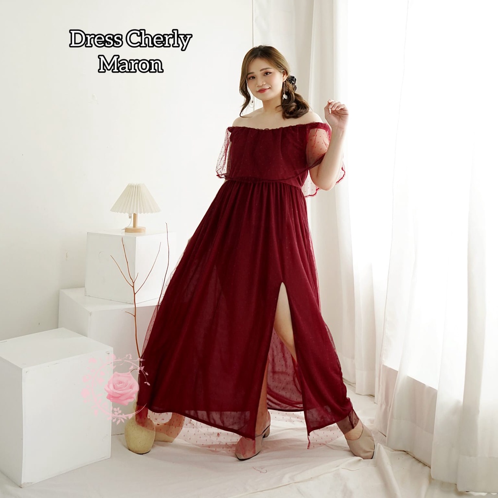 DRESS CHERLY XL 2XL 3XL FASHION WANITA / PAKAIAN GAUN PESTA TERLARIS