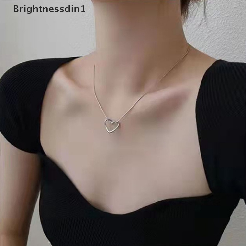 [Brightnessdin1] Baru Jantung Kalung Wanita Klavikula Rantai Leher Choker Kalung Untuk Wanita Perhiasan Gratis Dropshipping Grosir Butik