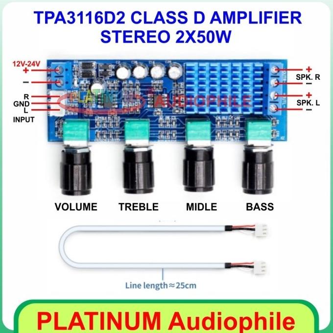 Tpa3116 Amplifier Class D 2X50W + Tone Control Tpa3116D2
