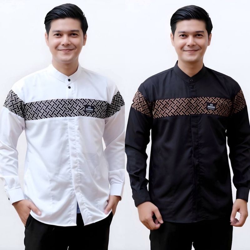 Baju Koko lengan panjang Pakain Muslim Pria  terbaru 2023 Size M L XL