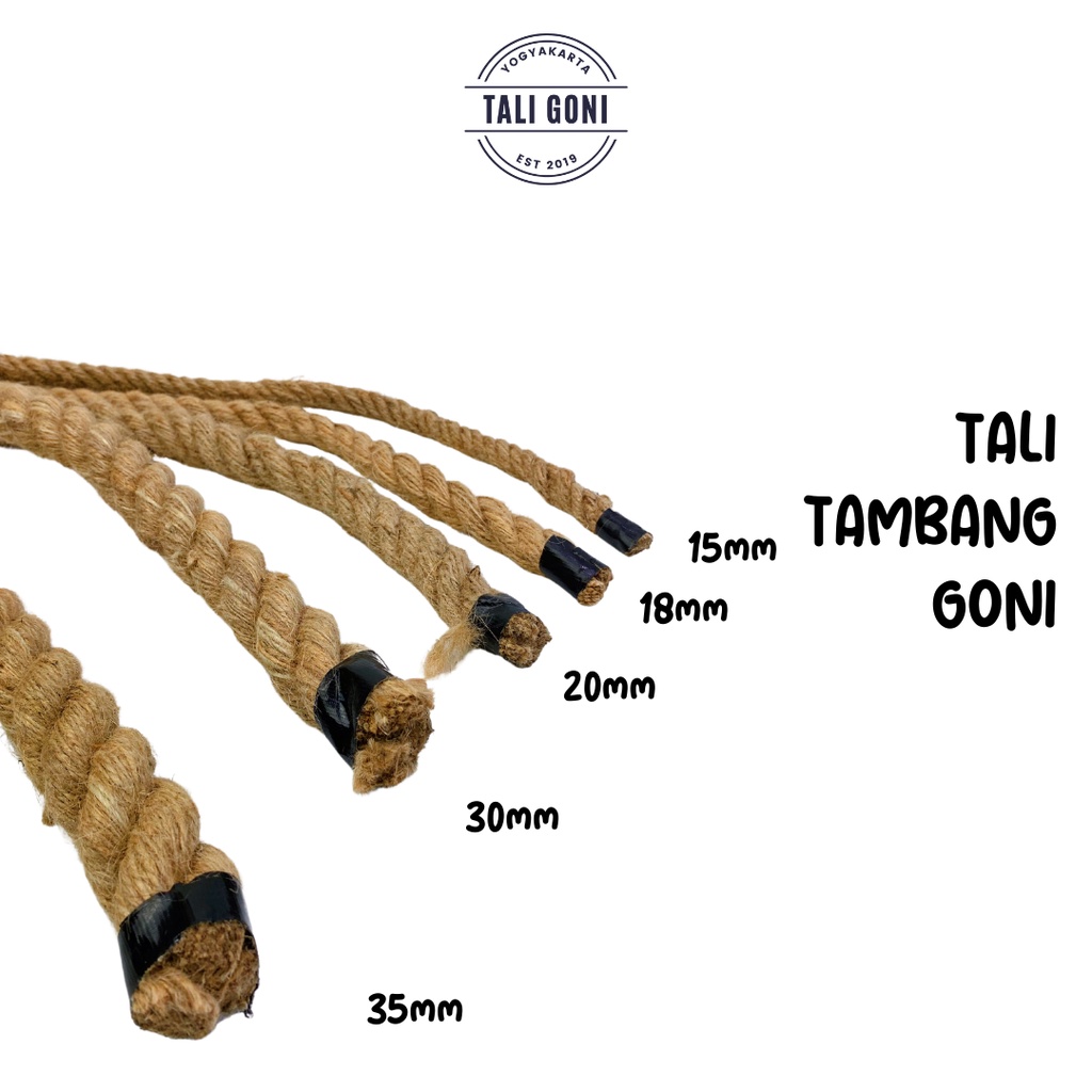 Tali Tambang Goni Tampar Goni Besar 12 mm per meter tali kerekan