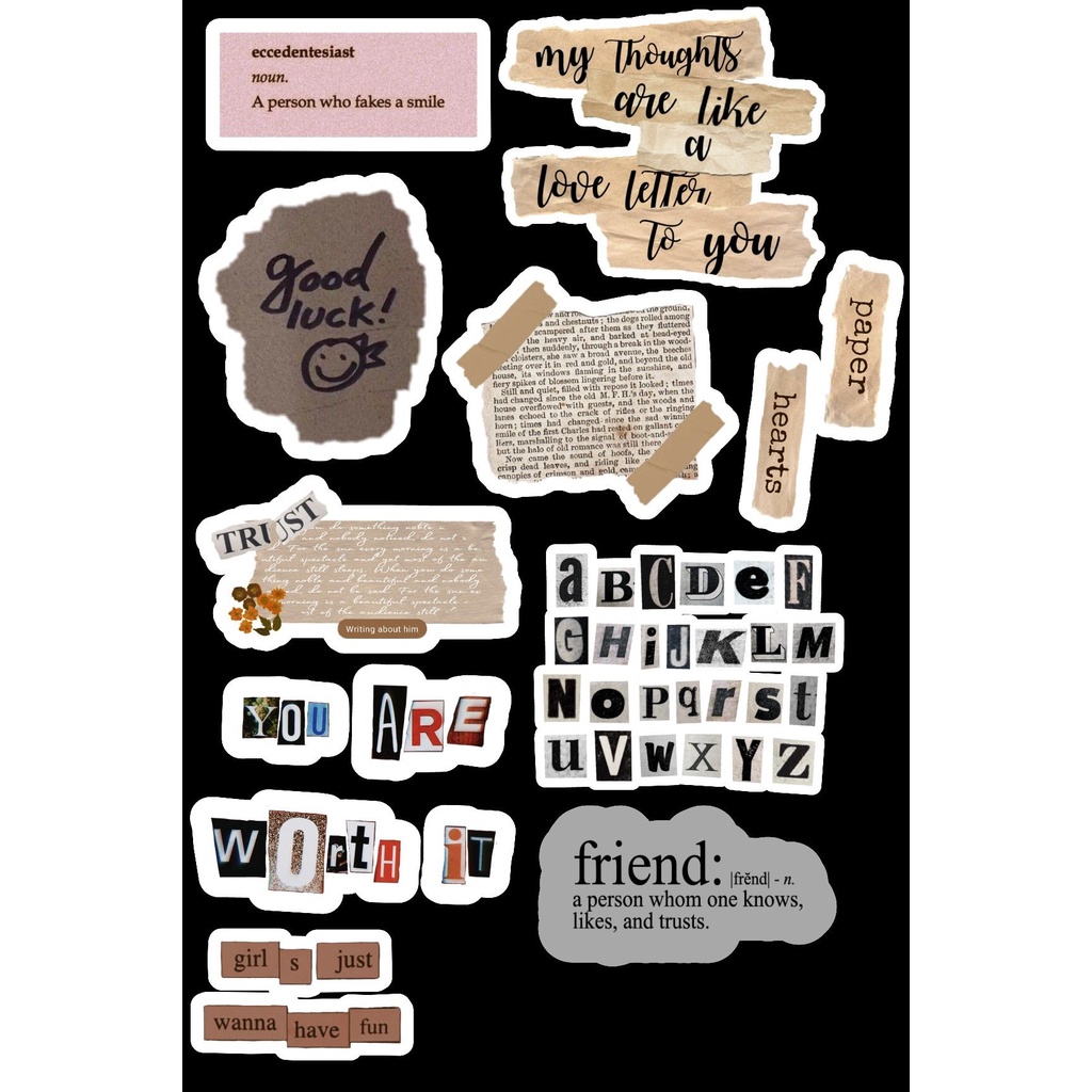 Sticker vintage aesthetic Journaling cutting custom kpop