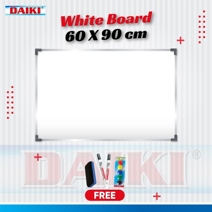 

BISA COD Papan tulis / whiteboard daiki magnetic gantung uk 60x90 Cm