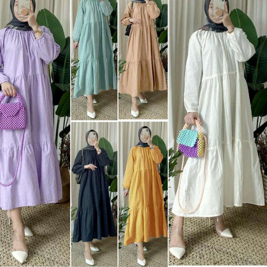 ❈ FC- Sabrina Midi Dress Tunik Jumbo | Tunik Muslim Polos Terkini ➷