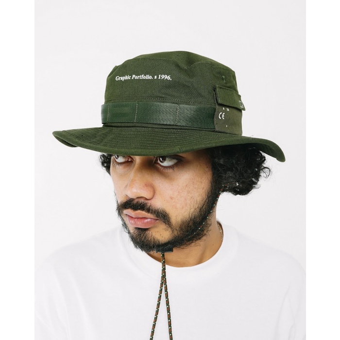 UNKL347 Topi Bucket Hat Warna Army Green GOFO