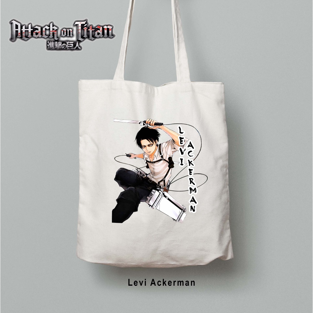 Totebag Anime Attack on Titan Eren Zeke Sasha Levi Titan Shingeki no Kyojin tote bag premium titan corps