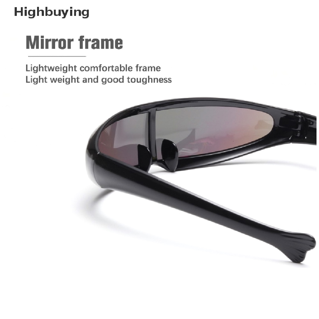 Hbid Novelty Futuristik Mirrored Sunglasses Personality Fashion Alien Kacamata HD Lensa Cermin Eyewear Glasses Untuk Perlengkapan Pesta Lucu Glory