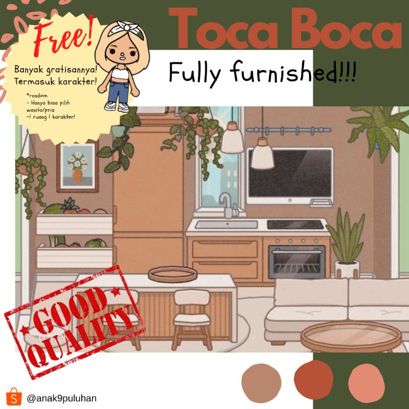 FREE KARAKTER DAN FREE SECRET ITEM |RUMAH TOCA BOCA AESTHETIC RUANGAN TOCA BOCA MAINAN KERTAS ORANG 