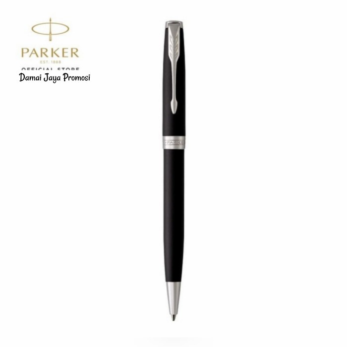 

Parker Sonnet 07 Slim Black Chrome Trim Ballpoint + Free Laser Nama