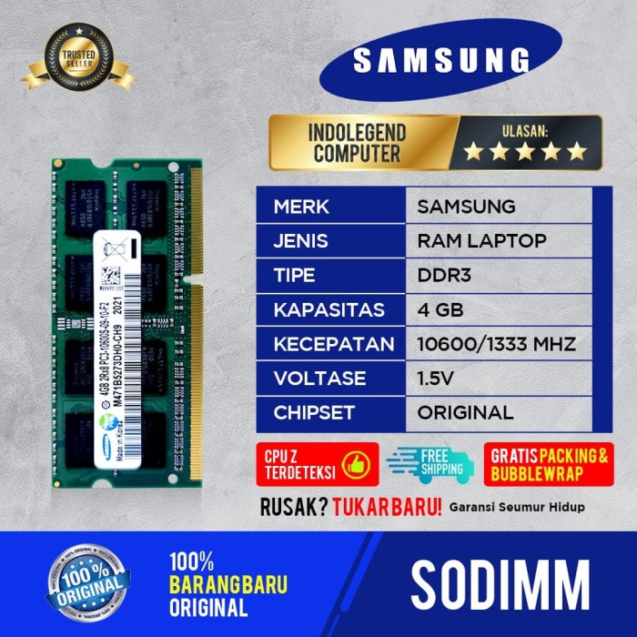 Ram Ram Samsung Sodimm Ddr3 4Gb Pc10600 1.5Vol