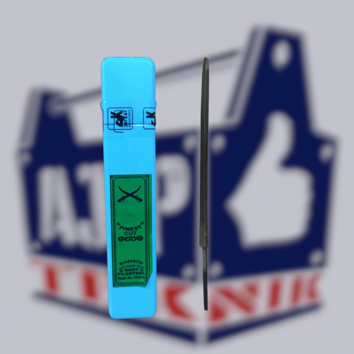 Kikir gergaji segitiga slim taper 4 inch cap dua pedang eceran/satuan