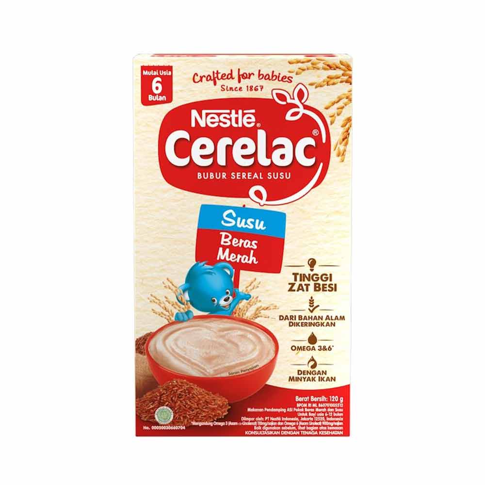 Nestle Bubur Bayi Cerelac Probiotik Beras Merah & Susu 120 Gram