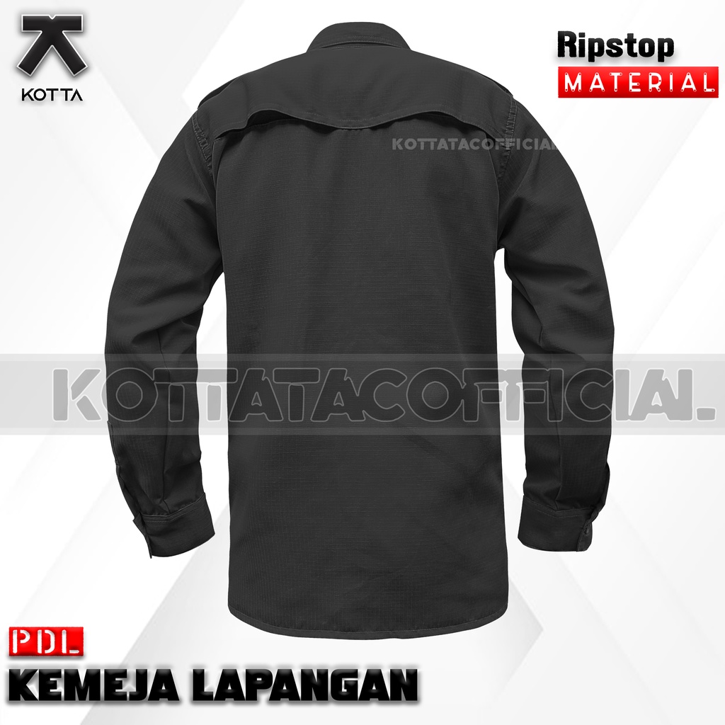 KEMEJA PDL HITAM - KEMEJA LAPANGAN HITAM - KEMEJA OUTDOOR HITAM