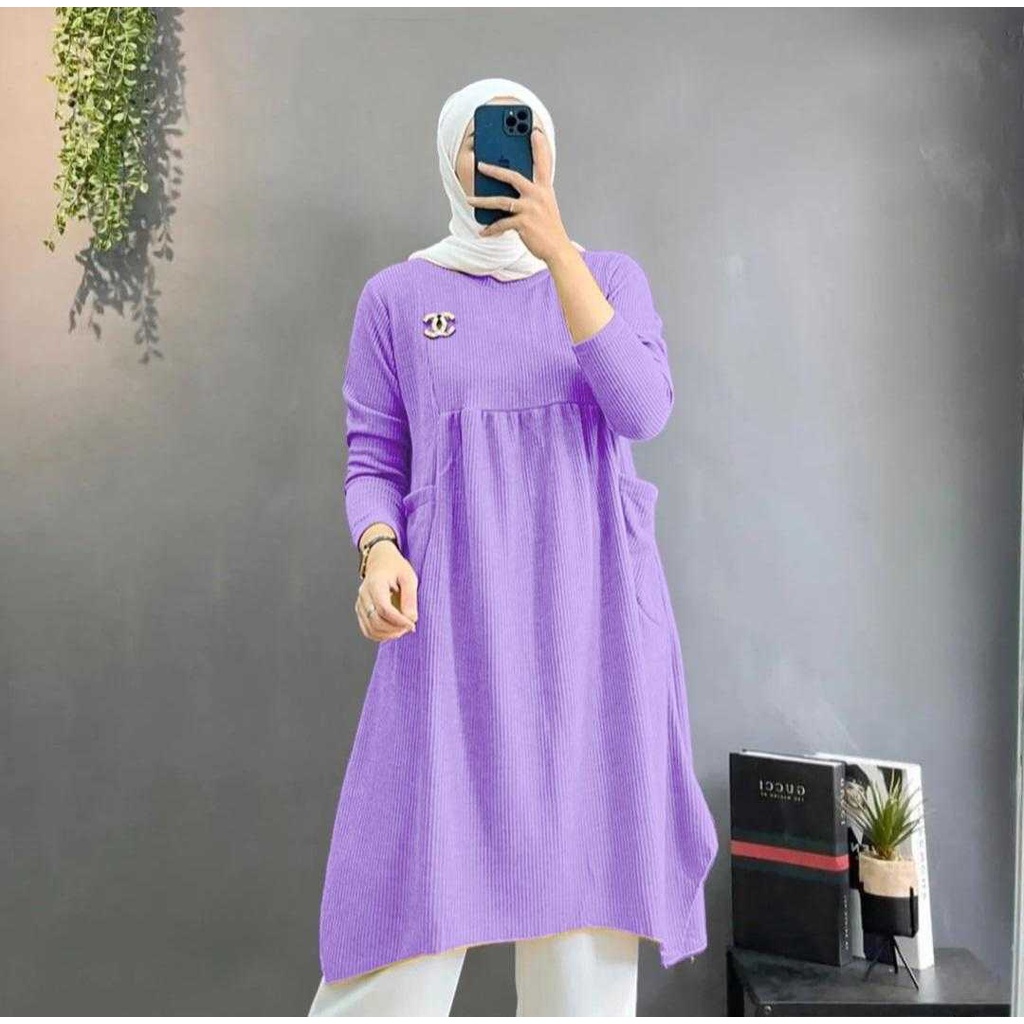 AS FASHION-COD-OZ-BAJU TUNIK WANITA TERBARU-ATASAN MUSLIMAH-TUNIK JUMBO LEBARAN 2023