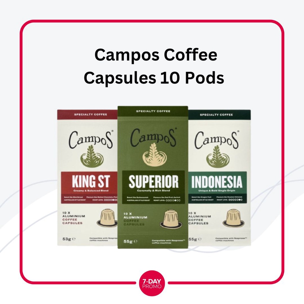 

Campos Coffee Capsules 10pk Capsules Kopi Kapsul