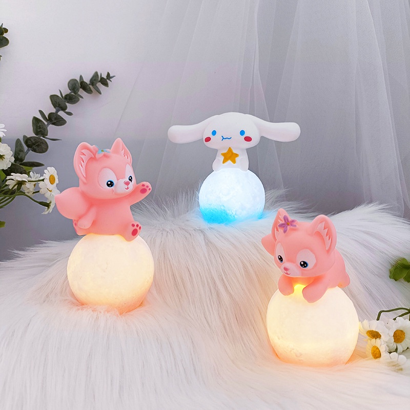 Kartun Kuromi Melody Cinnamoroll LinaBell Lampu Malam 3D Anime Ornamen LED Kamar Tidur Hias Night Lamp Bedside Lamp Mainan Anak Hadir