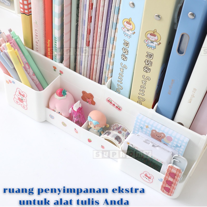 Desktop organizer Rak Buku Rak Penyimpanan file organizer Box File Rak pena