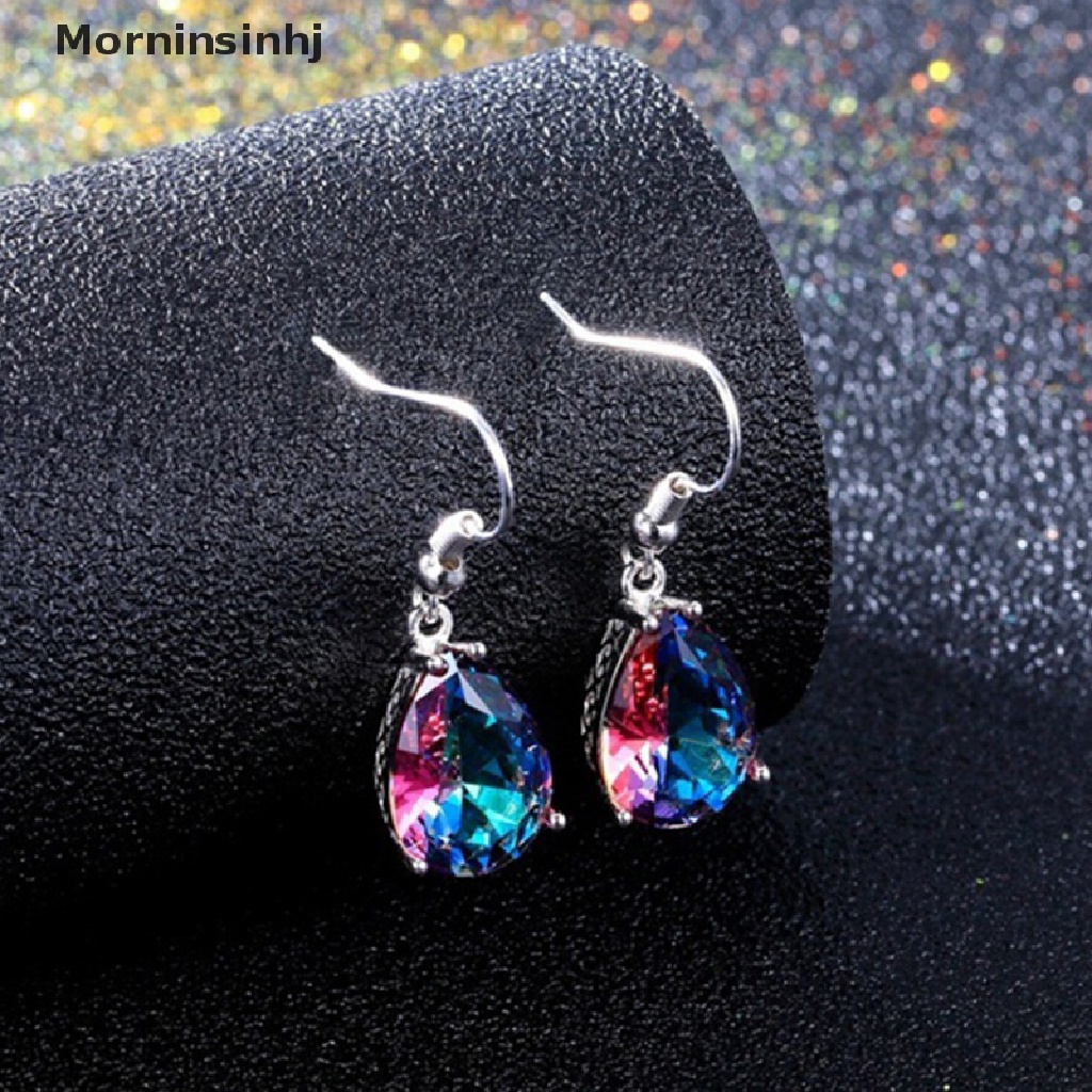 Mornin Hujan Kristal Berlian Imitasi Anting Wanita Drop Menjuntai Ear Studs Perhiasan Hadiah id