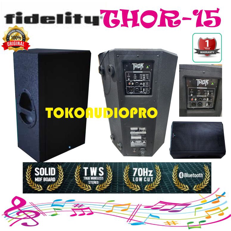 Speaker Aktif Fidelity Thor-15 15-inch Speaker Aktif Bluetooth