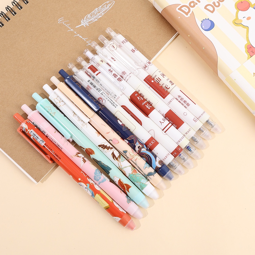 [Harga Grosir] 0.5mm Press-type Pen Kawaii Anime Pattern Gel Pen Dihapus Pena Netral Siswa Menulis Alat Tulis Kantor Sekolah Ujian Perlengkapan Menulis Kartun Signature Pen