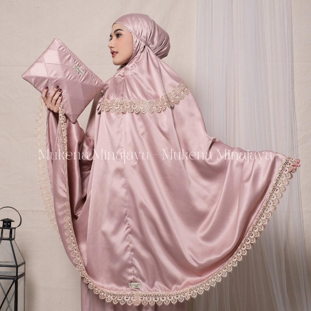 Mukena Dewasa Renda Mewah Jumbo Daily Traveling  Sutra Velvet Premium Fashion Mukenah Dewasa Muslim Terbaru