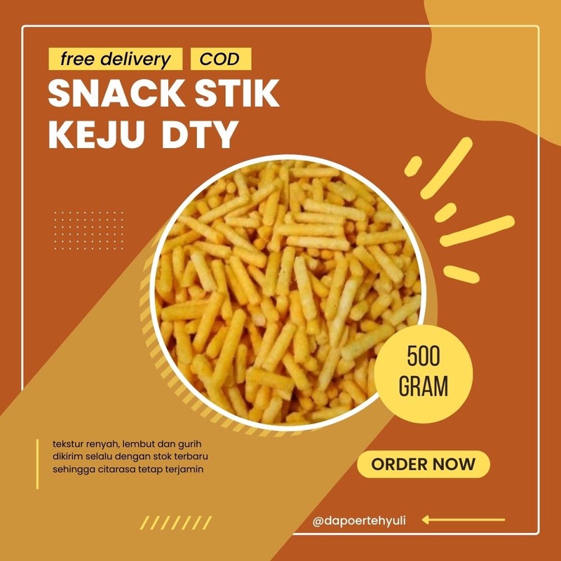 

Snack Stik Keju DTY | Snack Kiloan | Snack Cemilan - 500 gram