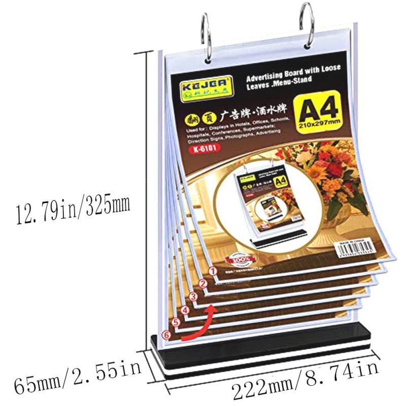 Stand Menu Akrilik A4 Rak Menu Akrilik Dengan Loose Leaf Acrylic Menu Stand Tempat Menu Akrilik
