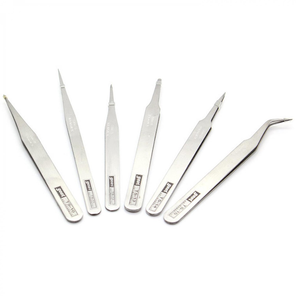 (BISA COD) FTIHSHP GOOI Pinset Lurus Stainless Steel Laboratorium - TS-12