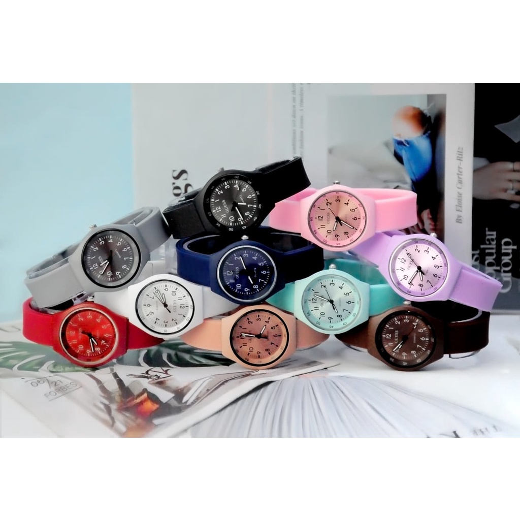 BAJ Jam Tangan Quartz Strap PU Analog Casual Gaya Retro Wanita &amp; Pria Ulzzang Watch Korean Fashion RM073