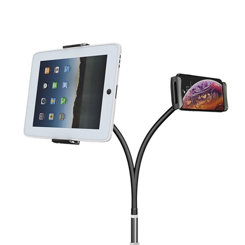 Rebuy Tablet Stand Holder Universal Hitam Penjepit Klip Clip Berdiri Bracket Aksesoris Adjustable Smartphone Standing