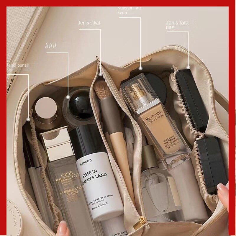 Familytoys TAS KOSMETIK LIPAT travel pouch cosmetic skincare leather korea  T018