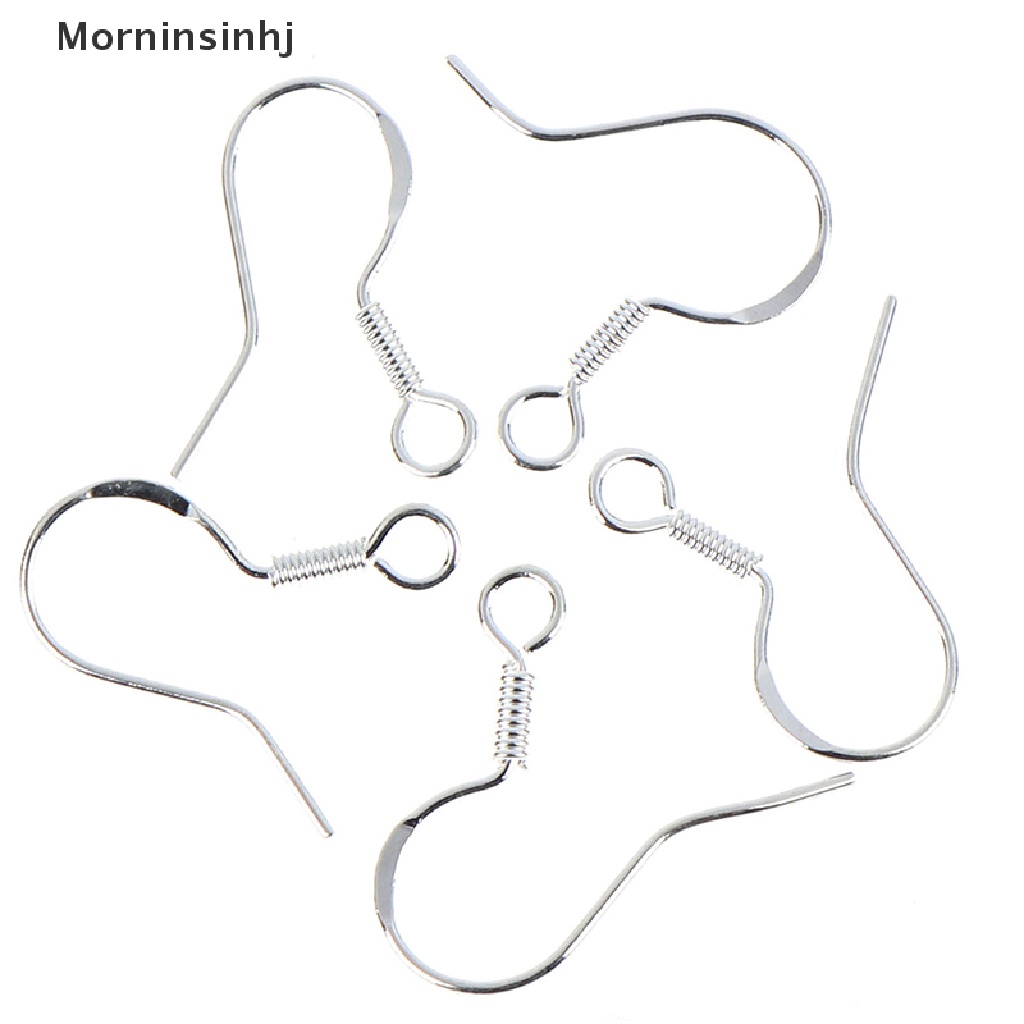 Mornin 50 Pcs 925 Sterling Silver DIY Anting Kait Bola Perhiasan Aksesori Kawat Telinga id