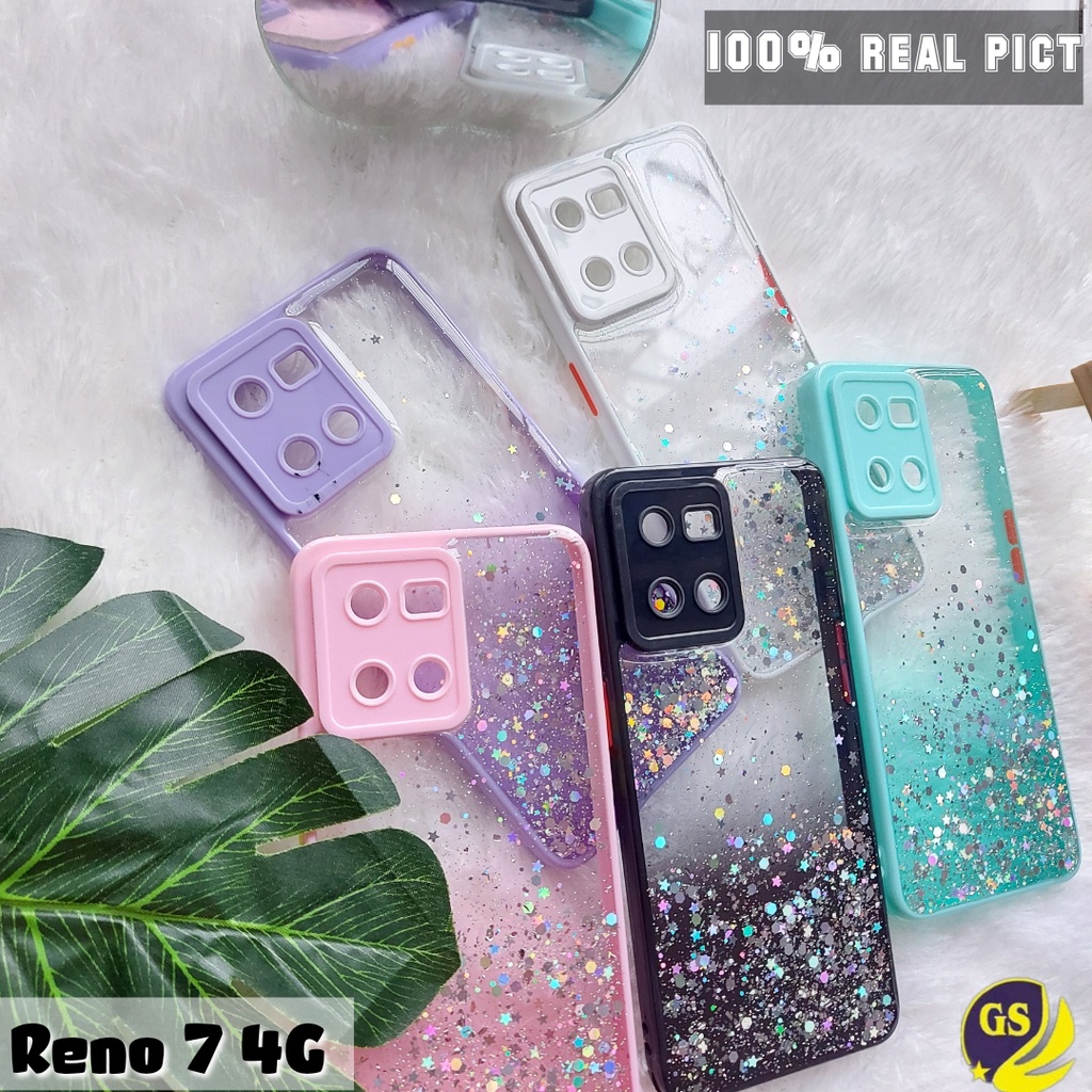 OPPO A16K / A16E / A76 / A96 2022 / Oppo Reno 8 4G / RENO 7 4G Reno 6 4G 5G Reno 5 5F 4F 4 4G 5G Case Dove Glitter Bling Star Light Candy Camera Macaron Gliter Pelindung Kamera