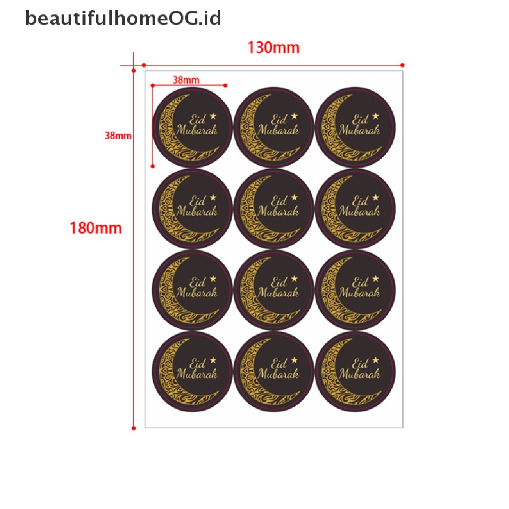 // Beautifulhomeog.id// 120pcs Sticker EID Mubarak Dekorasi Ramadan Kareem Favor Gift Stiker Segel Label **