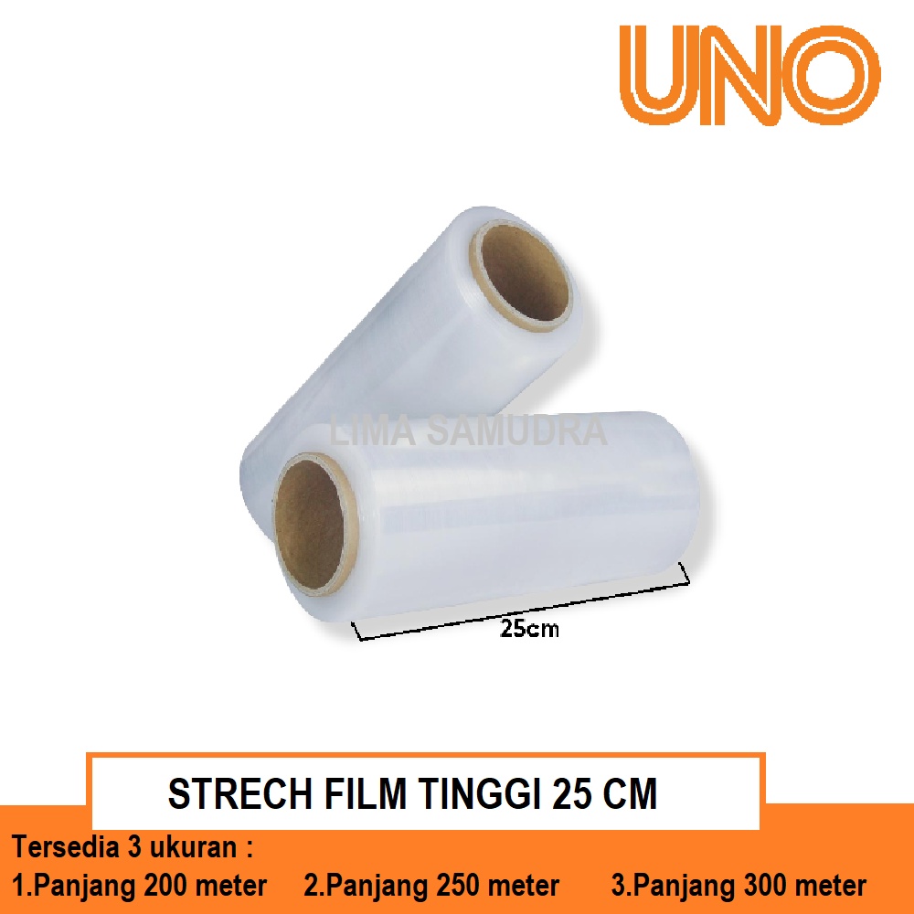 

Stretch Film OEM Plastik Wrapping Lebar 25 Cm Panjang 300 Meter Full 17 Micron