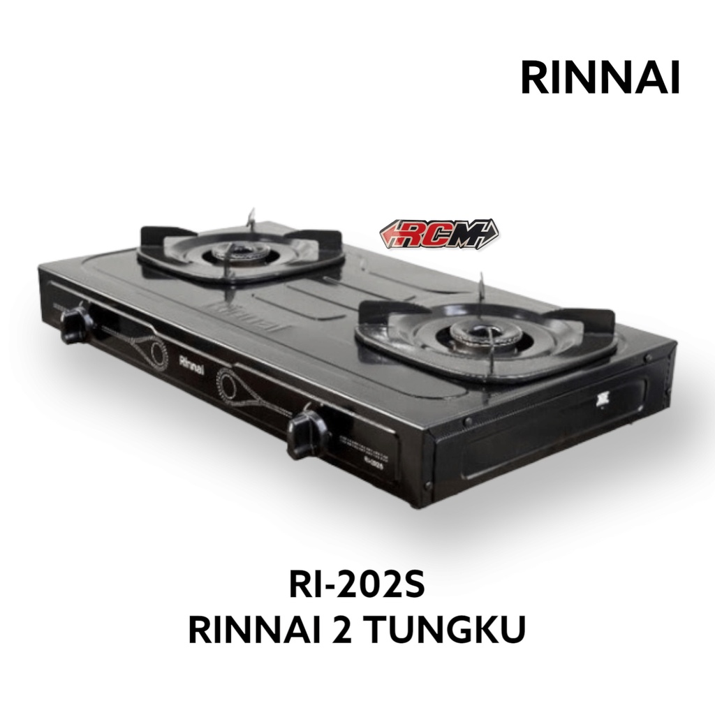 GAS STOVE KOMPOR GAS RINNAI RINAI 2 TUNGKU RI-202S R1 RI 202 S SUN BUNNER ORI ORIGINAL RINNAI ASLI