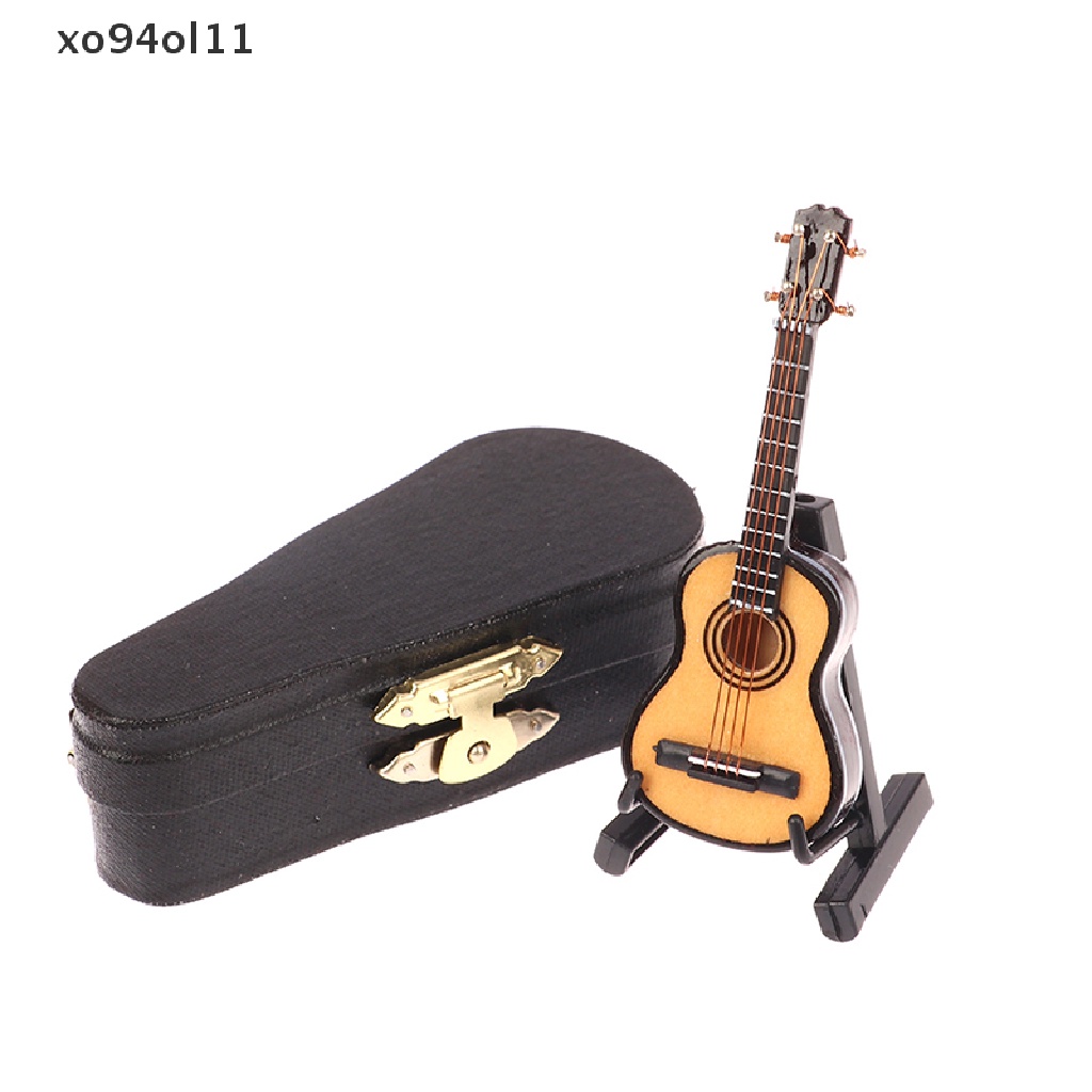 Replika Model Gitar Mini XO Miniatur Model Gitar Dengan Stand Dan Case Mini OL