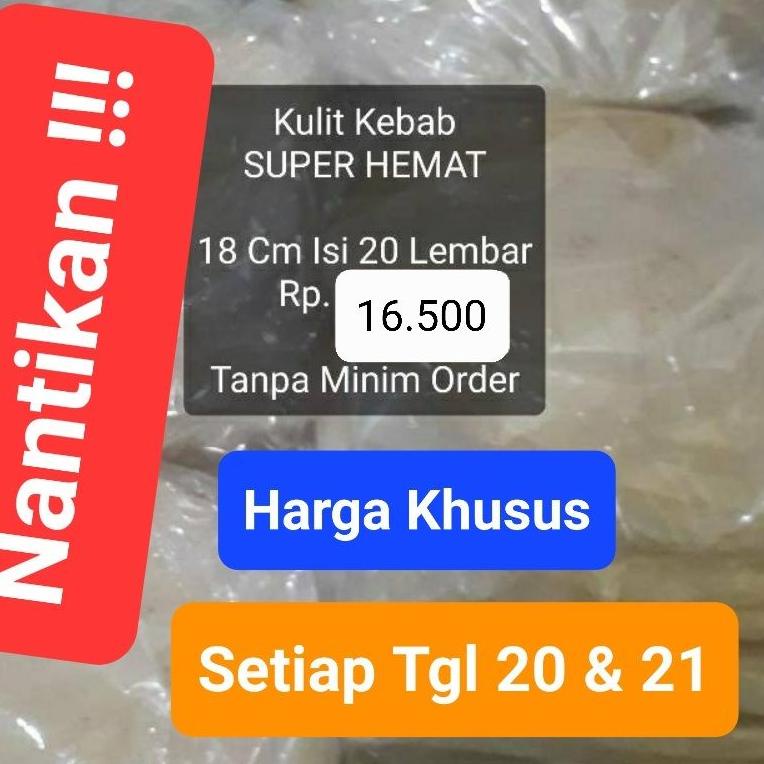 

N34 Kulit Kebab Harga Super Hemat 18 Cm Isi 20 Lembar Tortila Enak Tortilla Top READY STOCK ❥