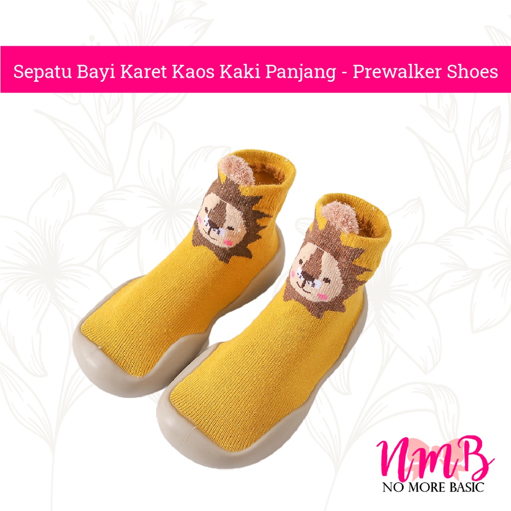 Sepatu bayi Karet Kaos Kaki Panjang - Prewalker Shoes